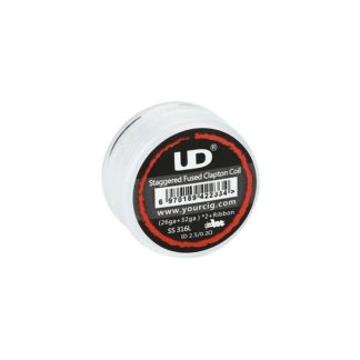 Youde UD 0.2ohm Staggered Fused Clapton SS316L Prebuilt Coil (26GA 32GA)x2 Ribbon (10pcs)